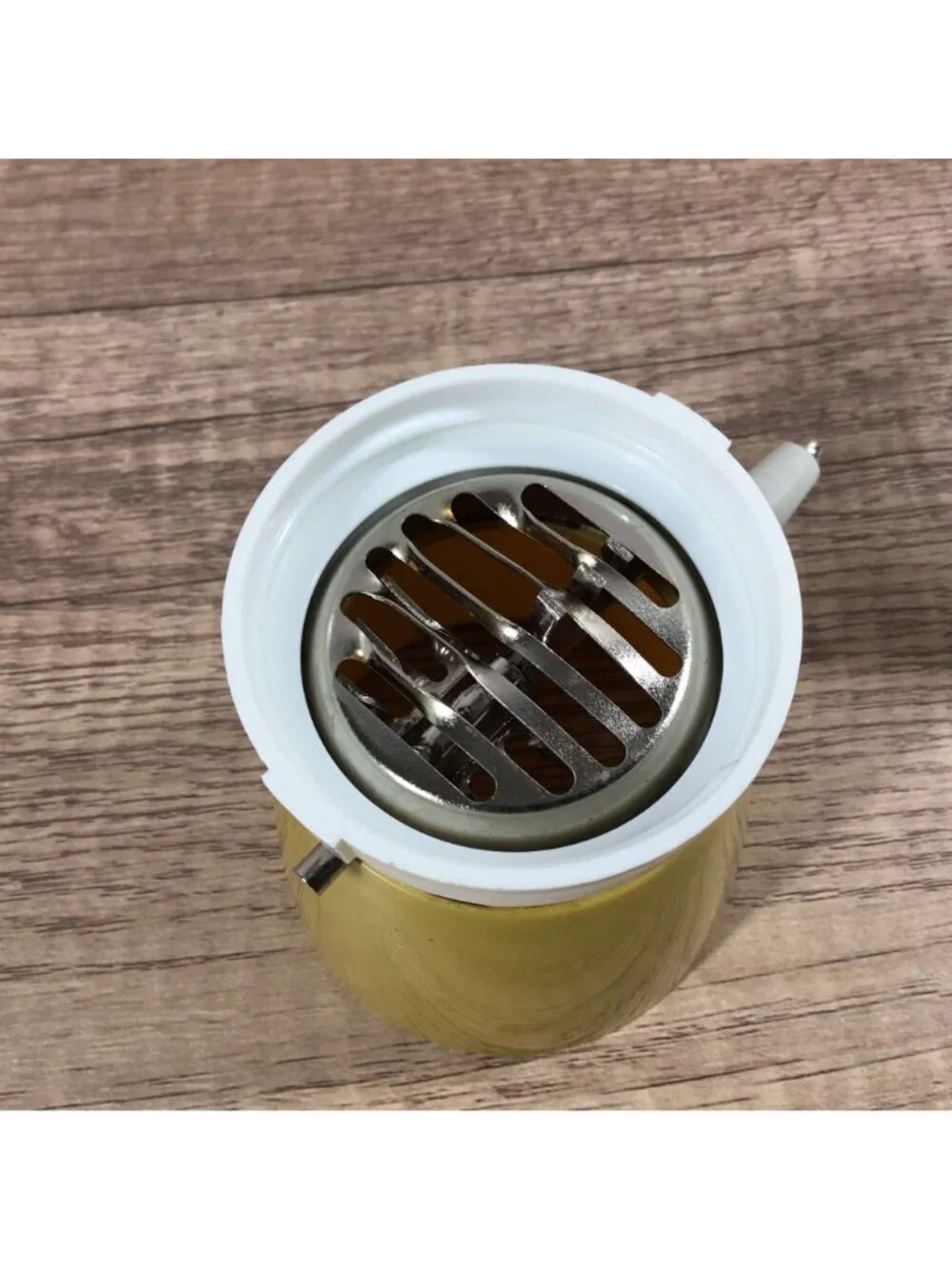 Vintage Federal Housewares Harvest Gold Glass Spice Nut Grinder Chopper